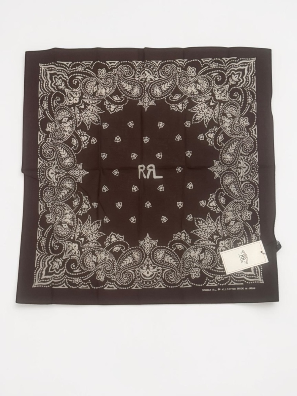 RRL Paisley Bandana Scarf in Brown nwt